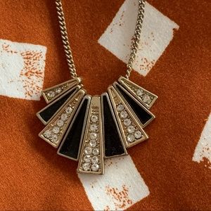 Aldo Gold/Black/Faux rhinestones necklace